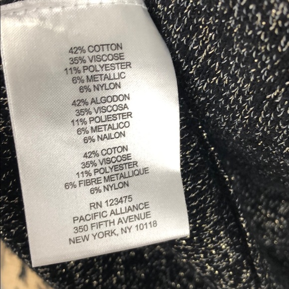 Jones new york women’s Sz L black silver  blouse - Picture 6 of 8